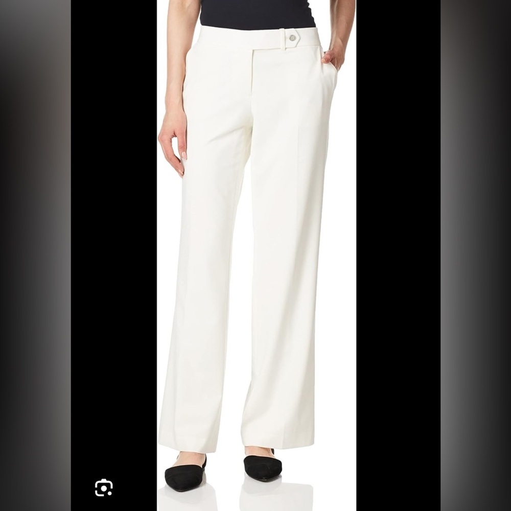 Calvin Klein Cream Wide-Leg Trousers